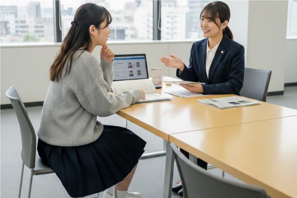 女子高校生が専門学校で個別相談