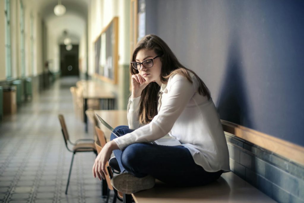 大学のストレス女性