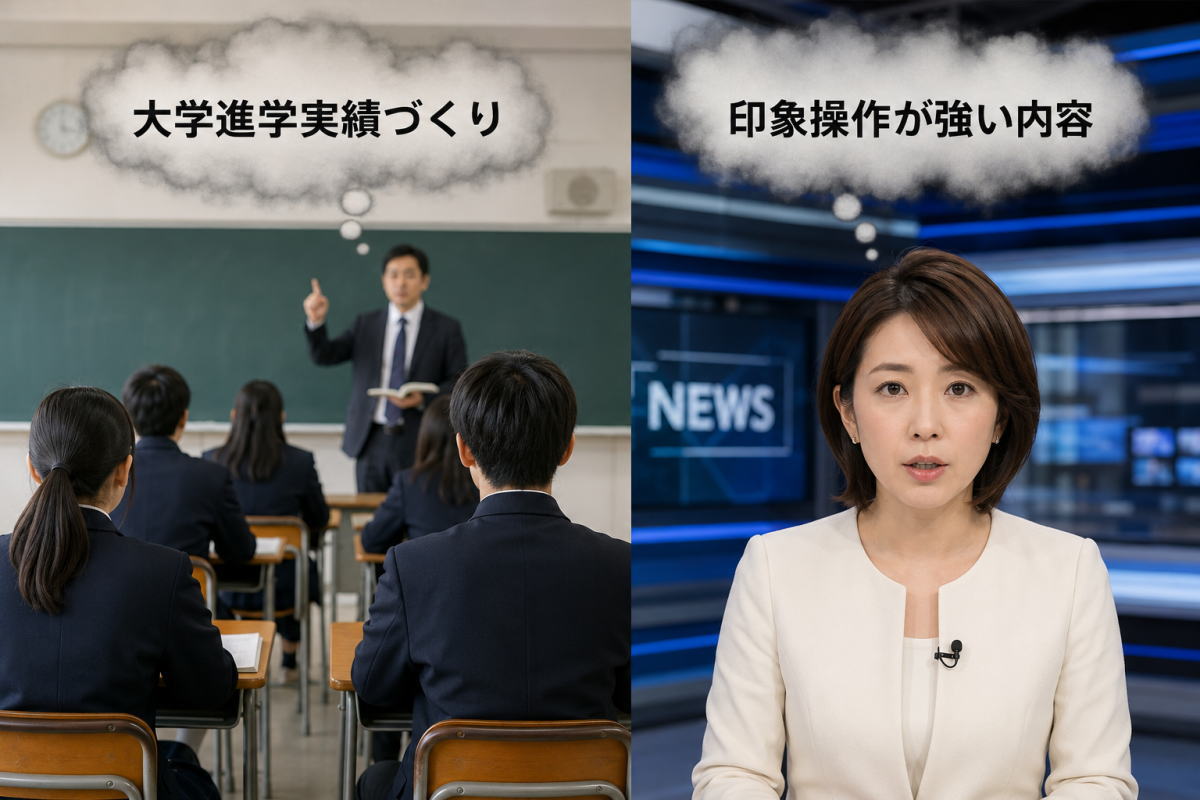 高校をテレビに例えると進路指導は大学偏向報道じゃないの!?