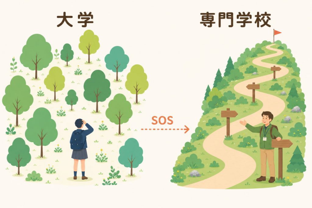 専門学校はガイド付きで頂上を目指します