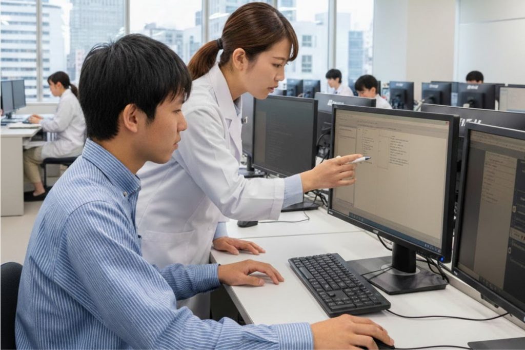 IT専門学校の先生と学生