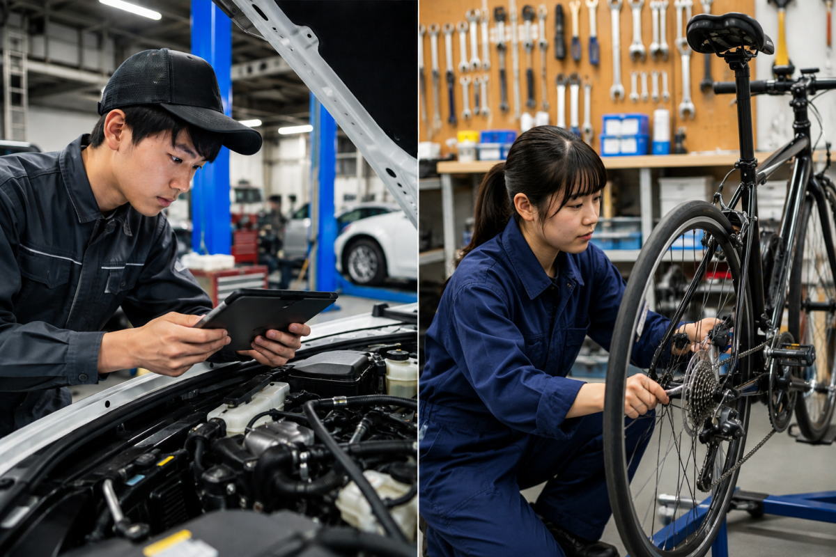 自動車整備・自転車